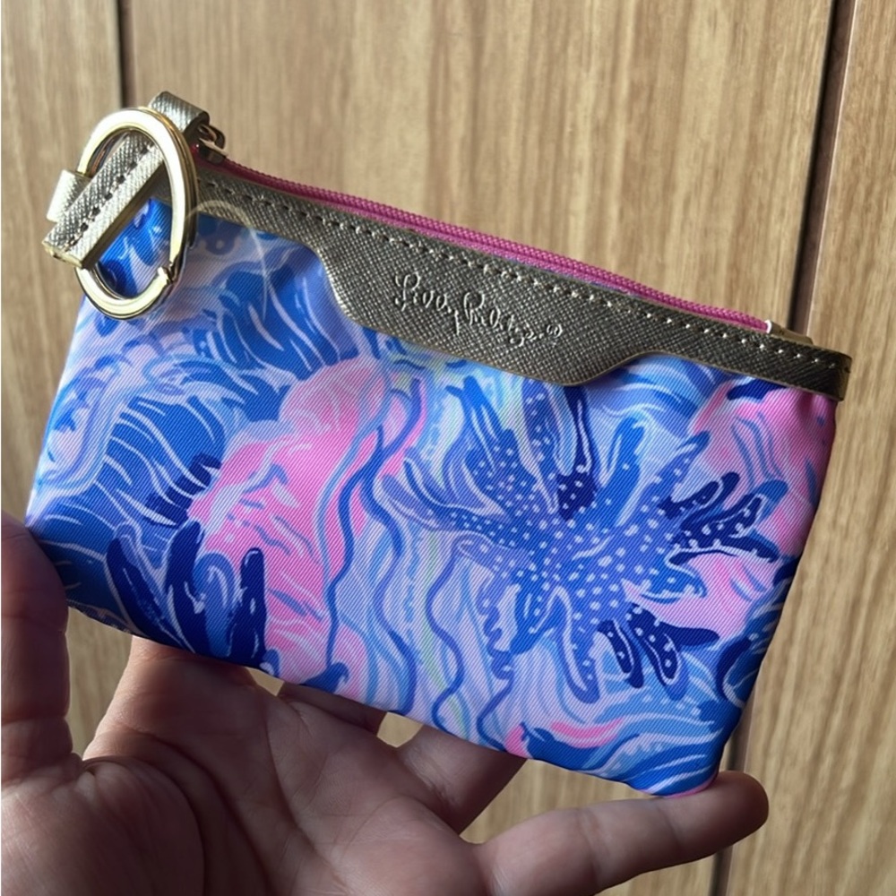 Lilly Pulitzer Vibrant Pink and Blue Wristlet